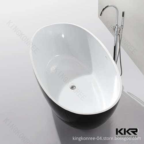 Black Artifical Stone Resin Solid Surface Small Bathtub (Tub1501301)
